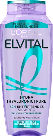 L'Oréal Paris Elvital Shampoo Hydra Hyaluronic Pure 250 ml : Fraîcheur 72H & Hydratation
